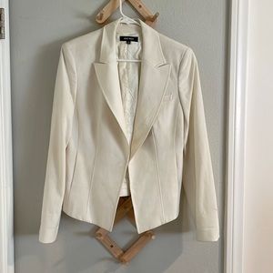 Nine West cream blazer with hook eye closure